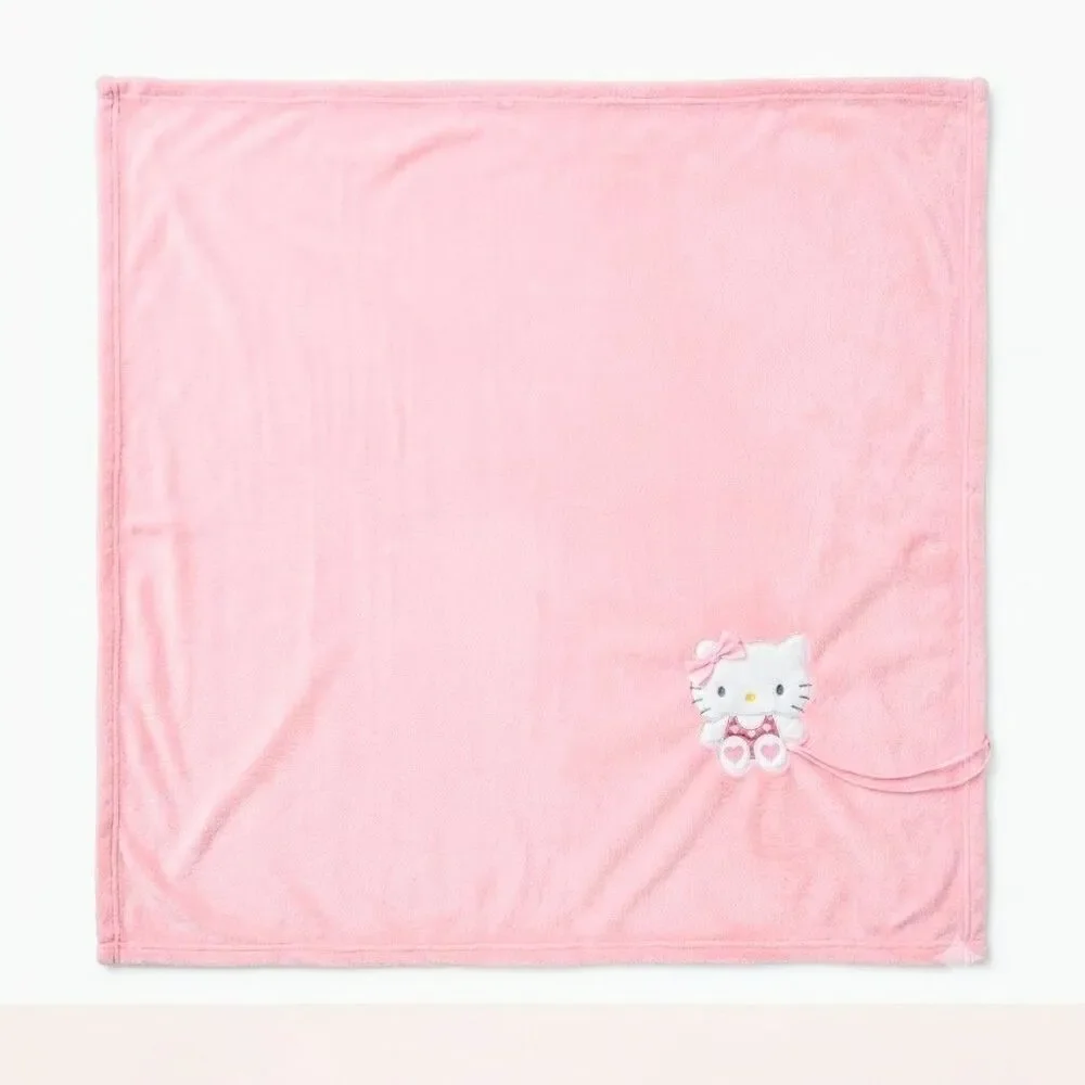 HELLO KITTY THROW BLANKET Pink Velvet Soft Anime Hello Kitty Kawaii 35x35